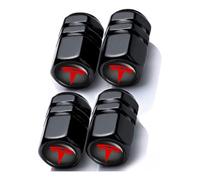 MOIKOTLR 4 pieces Car Valve Caps, for Tesla Model S/3/Y Leak-Proof Air Nozzle Cap Dust Auto Tire Valve Caps Tyre Valve Dust Caps