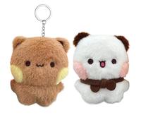 Moilkooe Panda Bu-bu Du-du Plush Keychain ,2 Pcs Cute Cartoon Stuffed Animals for Keyrings, Kids' Birthday Party Favors Gift