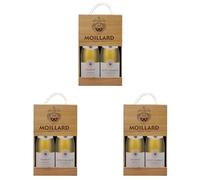 Moillard - Gift box Chablis and Petit Chablis, Chardonnay White wine, Burgundy Wines in wooden case (2 x 0,75L) (Pack of 3)
