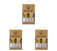 Moillard - Gift box Saint-Véran, Mâcon-Villages, Chardonnay White wine, Burgundy Wines in wooden case (2 x 0,75L) (Pack of 3)