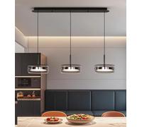 Moilsren 3 Pendant Glass Ceiling Light, Modern Pendant Light Kitchen Island Lights, Grey Lampshades Dining Lights Ceiling Hanging Lights for Living Room Hallway Kitchen Island Lights (A- 3 Head)