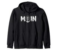Moin Anchor Baltic Sea North Sea Coast Gift Zip Hoodie