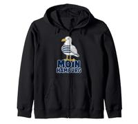 Moin Hamburg Seagull Coastal Humor Design Zip Hoodie
