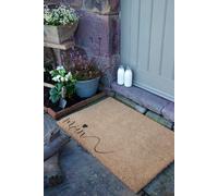 Moin Heart Country Size Coir Doormat Artsy Mats Black 60cm x 90cm