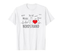Moin Nordstrand Baltic Sea North Sea Heartbeat Sea Seagull Saying T-Shirt