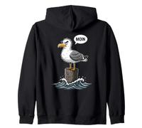 Moin Seagull North Sea Coast Waves Home Feel Zip Hoodie