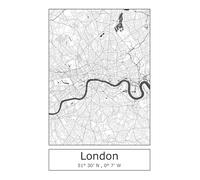 Moin Socks London Tea Towel/Drying Towel/Kitchen Towel with Map or City Map of London