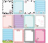 Moinchore 12 Pcs Cow Sticky Notes Cow Valentine's Day Gift Cartoon Milk Notepads Memo 3x4 Inch Ox Printed Memo Gifts for Women Farm Animal to Do List Reminder List Office Home School Supplies