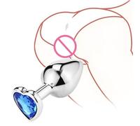 Moinha Anal Plug 3 Piece Set Small Medium Large Metal Anal Plug Set with Crystal Diamond Kit Premium Erotic Sex Toy Butt Plug for Beginners Woman Men