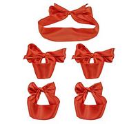 Moinha BDSM Blindfold & Handcuffs Set - Satin Eye Mask, Erotic Restraint Kit for Couples, Adjustable Bondage Toys for Sensual Play, Fetish Bedroom Kit, Red Colour