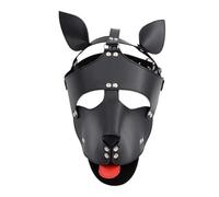Moinha BDSM Dog Leather Hood SM Head Mask Sex Bondage Restraint Mask Black Slave Hood Mask Fetish Couple Flirting Sex Toy Halloween Cosplay Novelty Costume Performance Props Gifts (Black)
