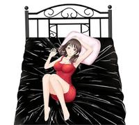 Moinha BDSM Waterproof Sex Bed Sheet Sex Toy, Sex Game Anti Dirty Bed Sheet, Reusable Game time Bed Sheet, Bedroom Sex Furniture, Suitable for Couples' Adult Sex Products (Black 200 x 210 cm)