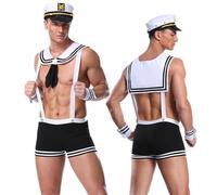 Moinha Men's Exotic Apparel Sexy Sailor Costume Outfit Lingerie Cosplay Uniform Set Party Role Play Costumes Lingerie Valentine Birthday Halloween