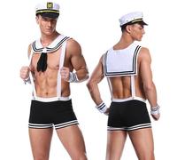 Moinha Men's Exotic Apparel Sexy Sailor Costume Outfit Lingerie Cosplay Uniform Set Party Role Play Costumes Lingerie Valentine Birthday Halloween
