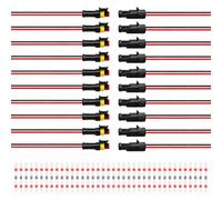 moinkerin 10 Pieces 2 Pin Waterproof Electrical Connector Plug 12v Waterproof Connector Automotive Wire for Boats, Motorcycles, Scooters, Trucks, Quad Bikes, Bicycles and Tricycles (10)