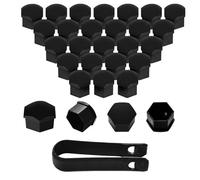 moinkerin 20 Pieces Wheel Nut Caps Wheel Nut Covers 19mm Bolt Cover Car Wheel Caps for Cars- Not Suitable for Q7 (Black, 19mm)