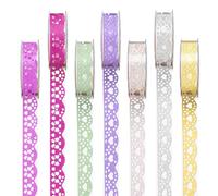 moinkerin 7 Rolls Washi Tape Decorative Selfadhesive Lace Tape for DIY Arts and Crafts Scrapbooking Card Making Decoration,1.8 * 100 cm