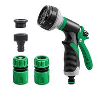 moinkerin Hose Spray Gun Garden Hose Nozzle 8 Patterns for Watering Plants or Lawns, Cleaning Pets, Cleaning Windows (Applicable 1/2 ''Hose) (Green) (MY0349)