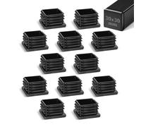 moinkerin Plastic End Caps 30x30mm Square Box Section End Caps for Metal Tube, Chairs, Tables, Shelves Square Plastic Bungs 12 Pcs