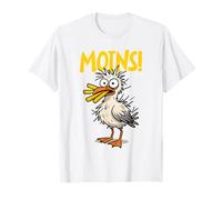Moins Crazy Seagull with Chips in Beak North Sea T-Shirt