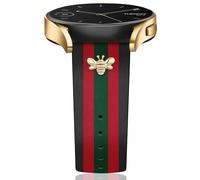 MOINSPIRE Designer Leather Bands with Charms Compatible with Samsung Galaxy Watch 7/6/5/4/Active 2 40mm 44mm/Watch 6 Classic 43mm 47mm/Watch 5 Pro 45mm/Watch 4 Classic 42mm 46mm, 20mm