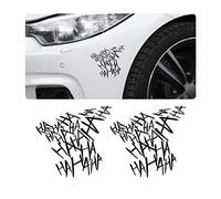 Moioee 2PCS Joker Haha Car Windshield Stickers, Serious Evil Auto Body Window Bumper Laptop Cooler Cup Decals, PET Personalized Vehicle Decorations, 8'' Universal for Boats Trucks Motorcycles (Black)