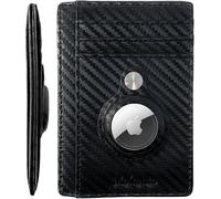 MOIRENTO AirTag Wallet - Slim Carbon Fibre Design for Men & Women - RFID Blocking with 5 Card Slots - Smart Wallet with AirTag Holder - Apple AirTag Wallet & Banknote Holder - Gift for UK