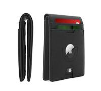 MOIRENTO Airtag Wallet Slim, Leather, Credit Card Holder RFID Blocking Thin Bifold Trifold Billfold Apple Air Tag. Air Tag, Front Pocket Wallet, for Men, Women, Black UK