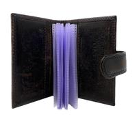 MOIRENTO Credit Card Holder - Holds 20 Cards, Business, ID, Loyalty, RFID Secure Hunter Vintage Leather, Wallet for Men - Leather Card Holder - Mens Credit Card Wallet, Strap, RFID Blocking D Brown