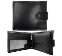 MOIRENTO Mens Black Leather Wallet - Real Goat Leather Wallets for Men - Coin Pocket - RFID Blocking - Men's Wallet with Card Holder - Slim Design, EDC - Wallets for Men UK BLK02