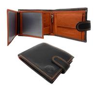 MOIRENTO Men's Wallets - Real Leather RFID Blocking Wallet for Men with 7 Card Slots, 2 ID Windows, Coin Pocket, Banknote Holder, Orange Interior - Stylish and Secure Man's Wallet Gift