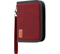MOIRENTO Passport Holder Wallet - Waterproof A5 Size - RFID Blocking Travel Wallet - Holds 2 Passports, Cash & Cards - Ticket Slot, Coin Pocket, Zipper Closure - Red, Burgundy - Ideal for Men & Women