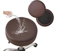 moismk 2pcs Leather Chair Seat Covers Round Stool Covers Waterproof Seat Cushion Chair Slipcover Home Office Restaurant Office Chair Protector Cover Slipcover(#8)