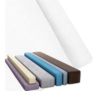 moismk Bed Gap Filler Cover Length 90/120/135/140/200 for Full Mattress, Eadboard Gap Filler Covers King with Zipper Linen Fabric Pillowcase for Headboard Gap(White,135x10x25cm)