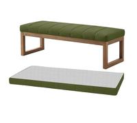 moismk Memory Foam Bench Cushion Custom Window Seat Cushions Indoor with Non-Slip Bottom Garden Patio Cushion for Outdoor Furniture, Long Chair Swing Porch(Green,160x55cm/59x22in)
