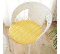 moismk Round Chair Seat Pads Cushions for Dining Chairs, Non Slip Chair Cushions for Indoor Outdoor Garden Bistro Patio Office Coffee Shop(Yellow,Diameter: 35CM)