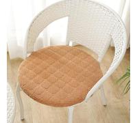moismk Round Chair Seat Pads Cushions for Dining Chairs, Non Slip Chair Cushions for Indoor Outdoor Garden Bistro Patio Office Coffee Shop(Khaki,Diameter: 35CM)