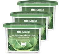 Moismlie Moisture Absorbers 3 Pack, Fresh Fragrance Closet Dehumidifier for Bathroom, Car ＆ Basement, 10.5 oz. Refillable Humidity Absorber Boxes