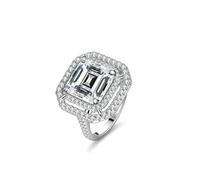 Moissanite 5ct Wedding Rings for Wife Large, Solid 9K Real Gold Engagement Bands White Gold Anniversary Rings for Her Size L 1/2