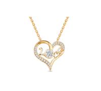 Moissanite and Sapphire/Ruby/Emerald Heart Necklace for Women Solid 925 Sterling Silver 16"/18"/20" Adjustable Valentine's Day Birthday Anniversary Mother's Day Romantic Jewelry, Sterling Silver