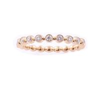 Moissanite Anniversary Band, Mom Rings for Women 18.1K Yellow Gold Eternity Round with Moissanite Size O 1/2