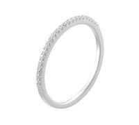 Moissanite Anniversary Bands for Women, Beautiful Gift for Women Half Eternity with Round Shape Moissanite 9K White Gold Size P 1/2