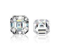 Moissanite Asscher Cut Loose Stone, Lab-Grown Gemstones VVS1 Clarity, For Jewelry Making, Earrings, Necklaces, Bracelets, Rings, Pendants With GRA Certificate, 4.5mm (0.5ct), Gemstone, Moissanite