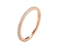 Moissanite Band Eternity, Pre Engagement Ring Eternity with Round Shape Moissanite 18K Rose Gold Size R 1/2