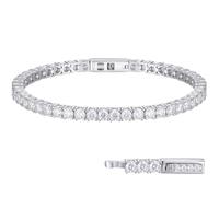 Moissanite Bracelet for Women Men 2/3/4/5MM(2.11-21.0CT) Moissanite Tennis Bracelet 18K Gold Plated S925 Sterling Silver Bracelets D Color VVS1 Round Simulated Diamond Bracelets 6-8.5Inch Tennis Chain