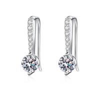 Moissanite Ear Hook Dangle Drop Stud Earringfor Women Tiny Wife Mom Girlfriends