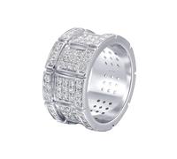 Moissanite Engagement Rings Vintage, Anillo de Compromiso para Mujer Wide 18.1K White Gold with Round Shape Moissanite Size N 1/2