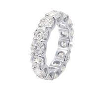 Moissanite Eternity Band Women, The Promise Ring Eternity Band 18.1K White Gold with White Round Shape Moissanite Size U 1/2