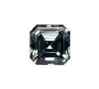 Moissanite Loose Stone, Asscher Cut Moissanite Gemstone in Multiple Colors for DIY Jewelry Material(Grey,7X7mm-2ct)