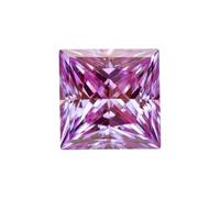 Moissanite Loose Stone, Pink Moissanite Princess Cut Lab Created Heat Diamond Gemstone for Women Jewelry Making(5.5x5.5mm-1.0ct)